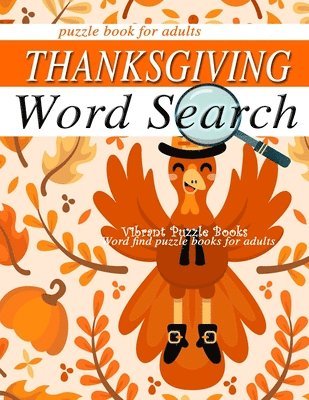 bokomslag THANKSGIVING word search puzzle books for adults.