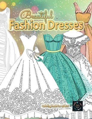 Beautiful fashion dresses coloring book for adults, beautiful dresses coloring book 1