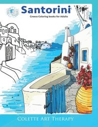 bokomslag Santorini Greece coloring books for adults.