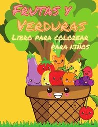 bokomslag Libro para colorear de frutas y verduras para ninos