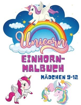 bokomslag Einhorn-Malbuch Mädchen 9-12
