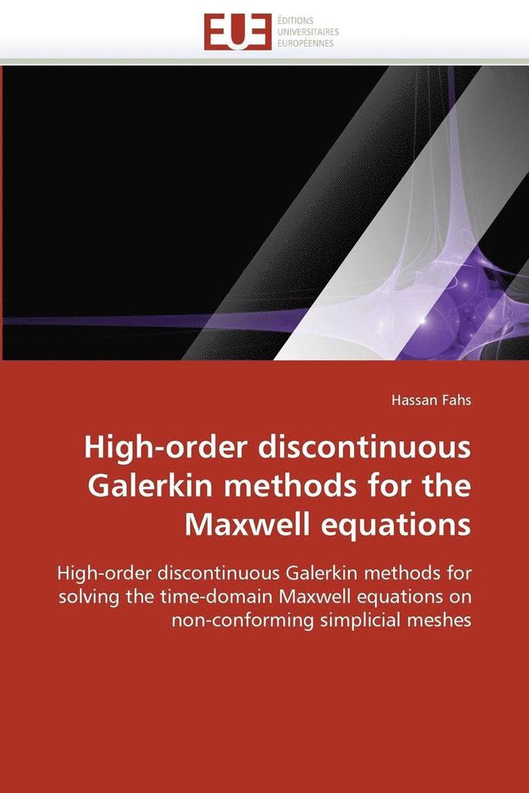 Fahs-H, TBD - High-order discontinuous galerkin methods for the maxwell equations, Häftad