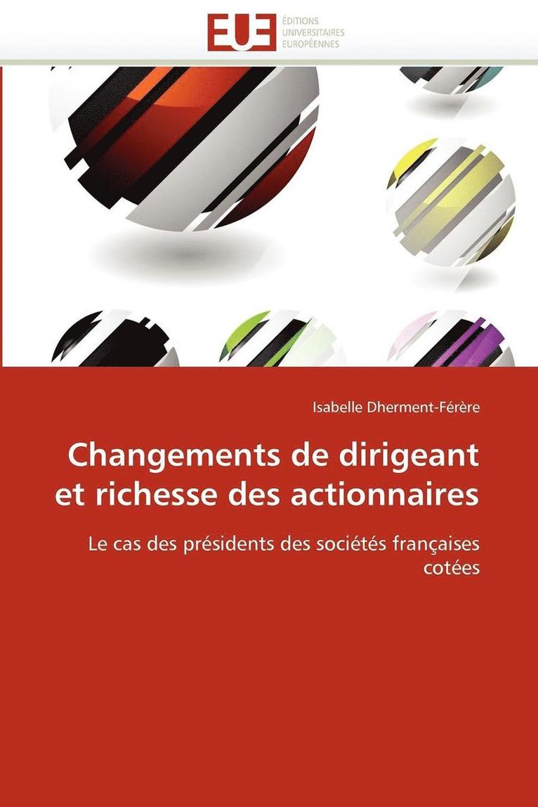 Changements de Dirigeant Et Richesse Des Actionnaires 1