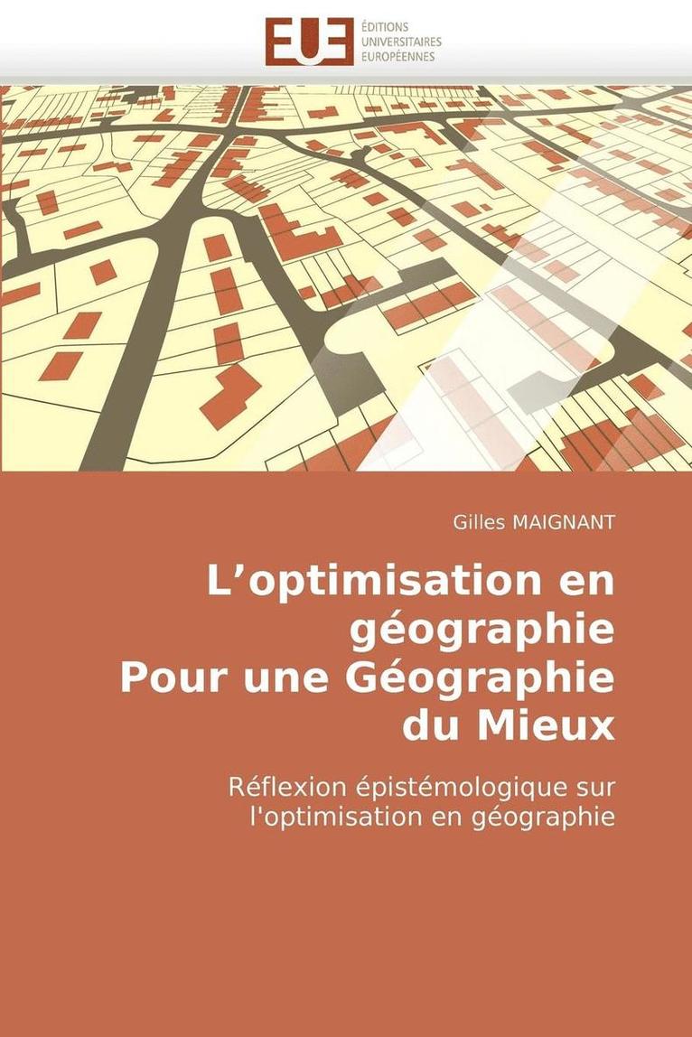 L Optimisation En G ographie Pour Une G ographie Du Mieux 1