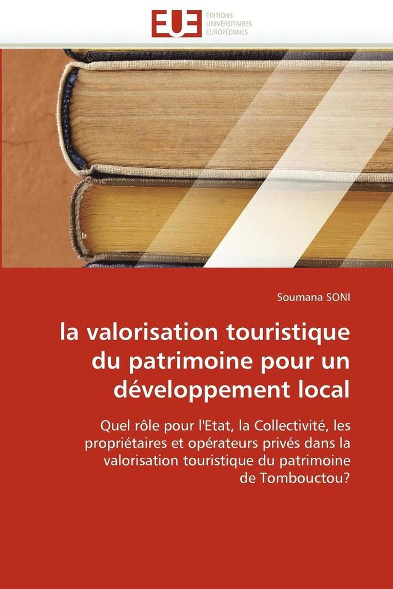 Soni-S, SONI-S - La Valorisation Touristique Du Patrimoine Pour Un D�veloppement Local, Häftad