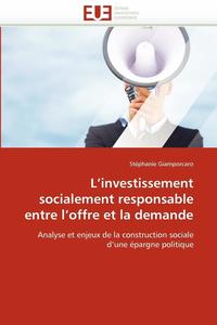 bokomslag L Investissement Socialement Responsable Entre L Offre Et La Demande
