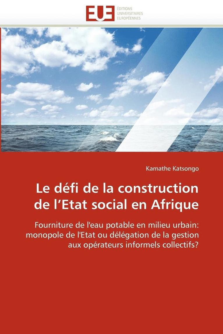 Katsongo-K, TBD, Kamathe Katsongo - défi de la construction de l''etat social en afrique, Häftad