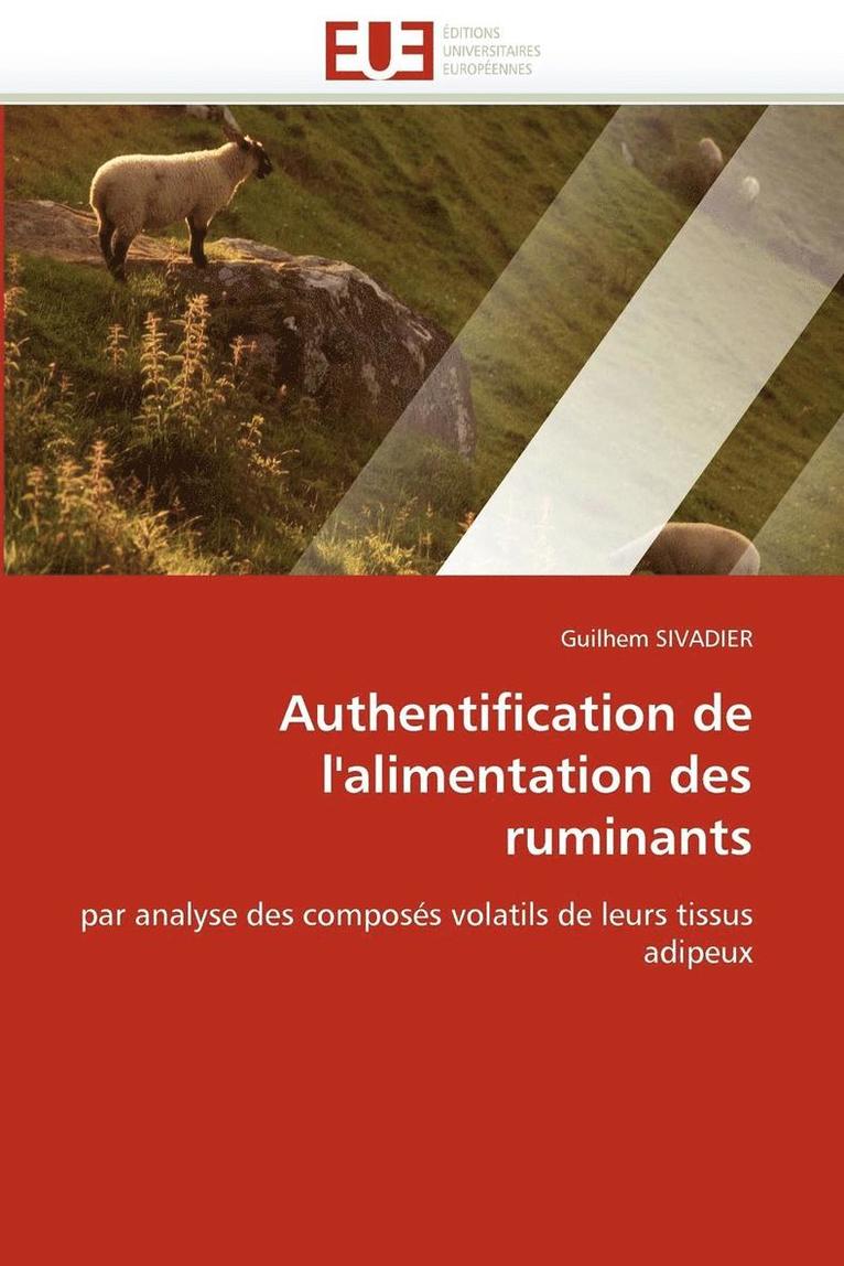 Authentification de l'Alimentation Des Ruminants 1