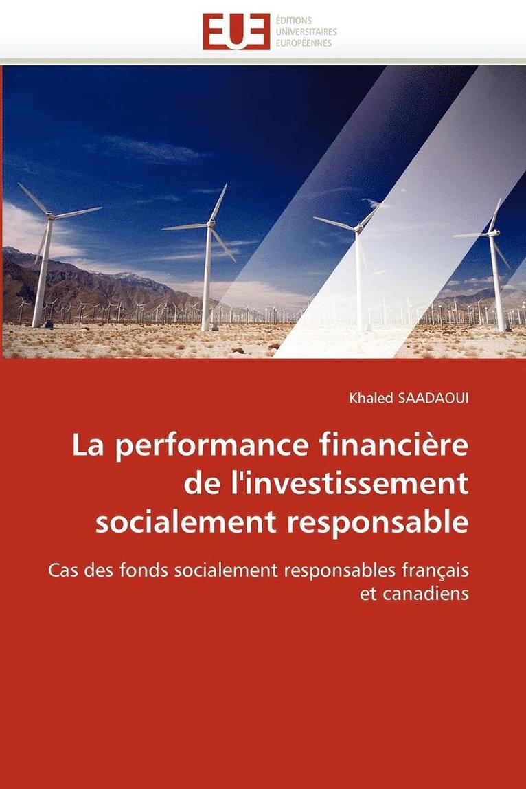 La Performance Financi re de l''investissement Socialement Responsable 1