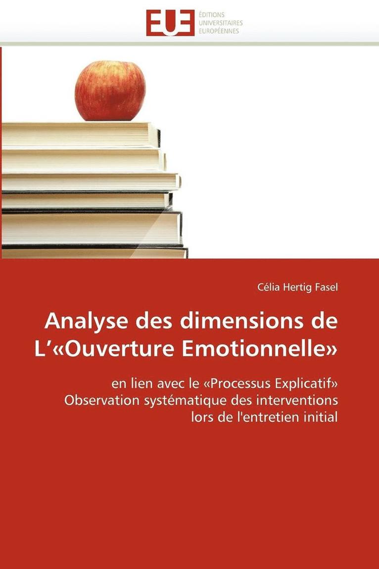 Fasel-C, FASEL-C, Célia Hertig Fasel - Analyse Des Dimensions de l''ouverture Emotionnelle, Häftad