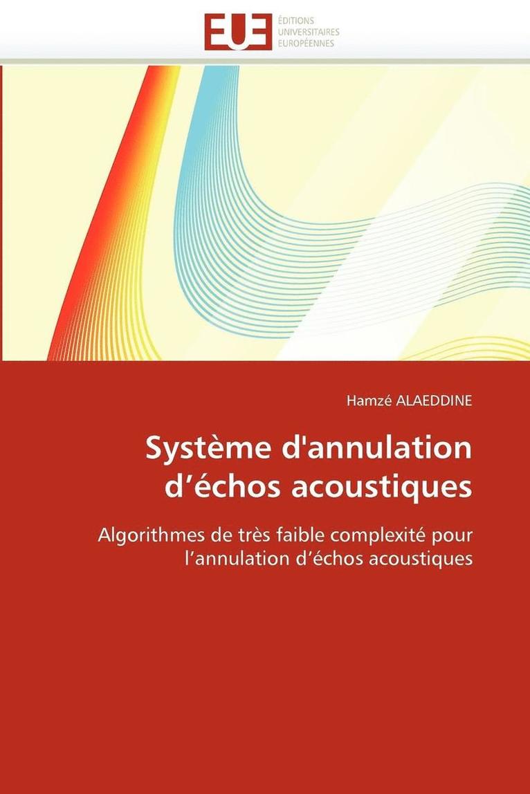 Alaeddine-H, TBD, Hamzé Alaeddine - Système d''annulation d''échos acoustiques, Häftad