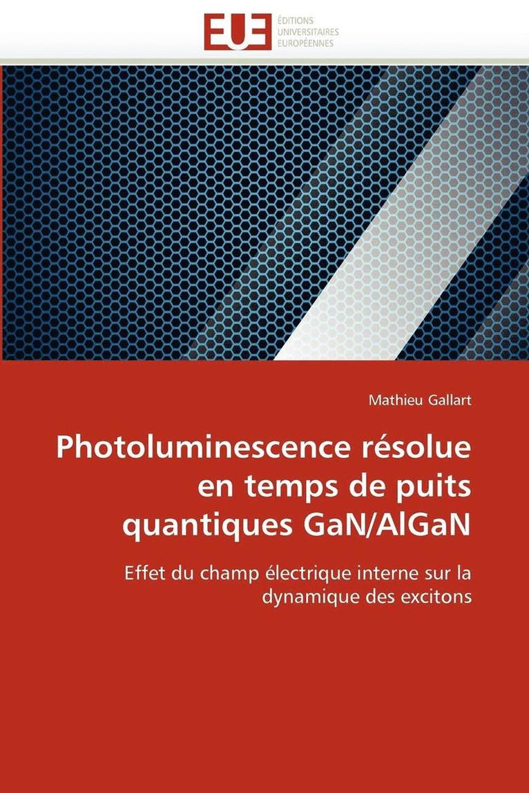 Photoluminescence R solue En Temps de Puits Quantiques Gan/Algan 1