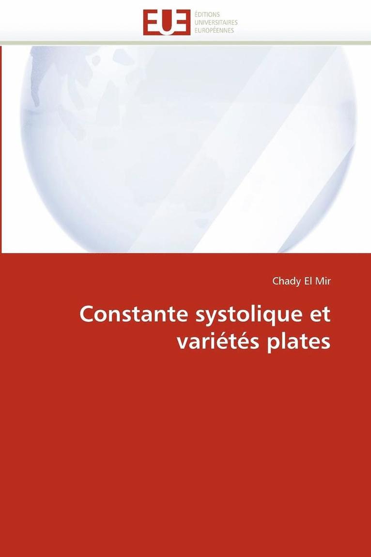 El Mir-C, EL MIR-C, Chady El Mir - Constante Systolique Et Vari�t�s Plates, Häftad