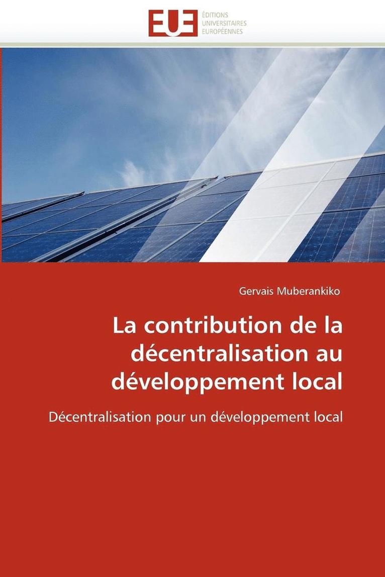 La Contribution de la D centralisation Au D veloppement Local 1