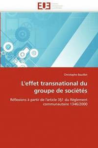 bokomslag L''effet Transnational Du Groupe de Soci?t?s