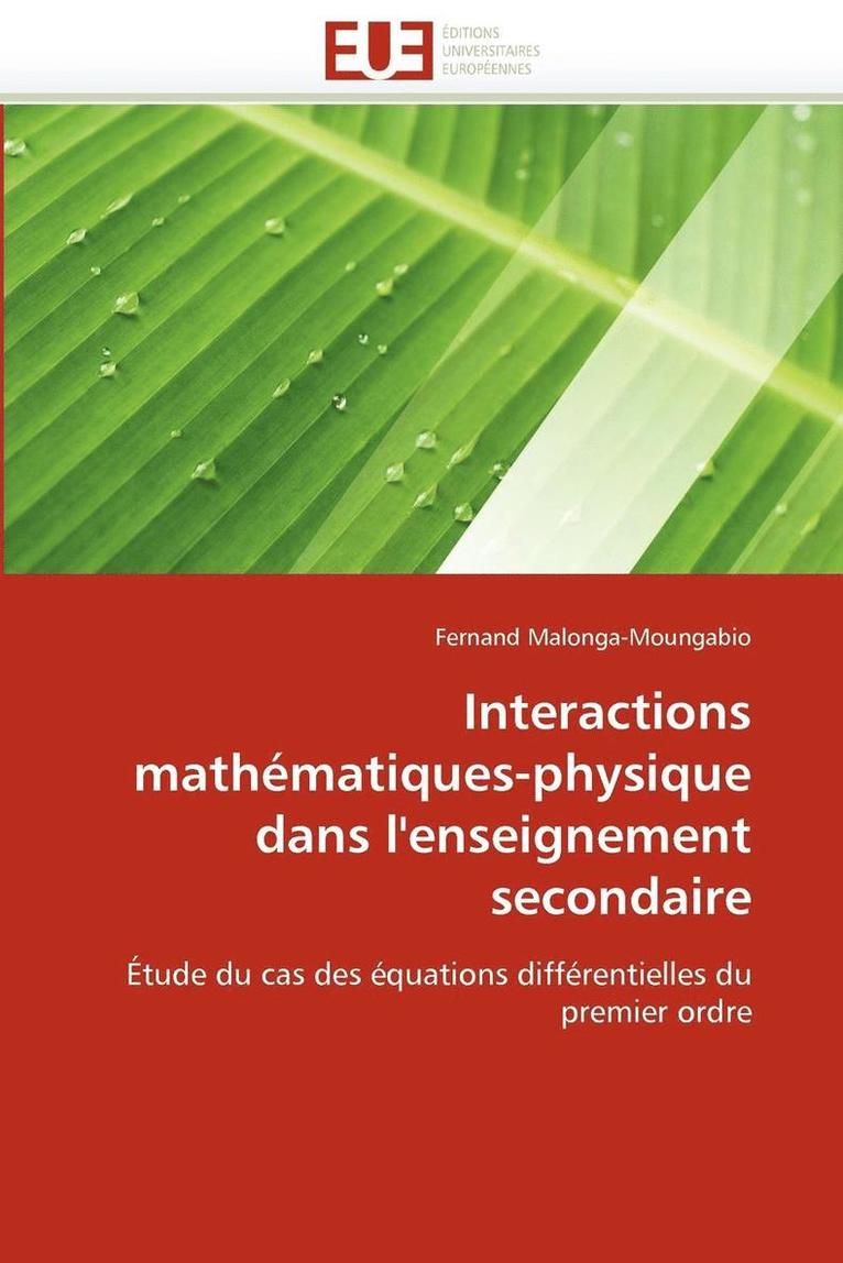 Interactions Math matiques-Physique Dans l''enseignement Secondaire 1