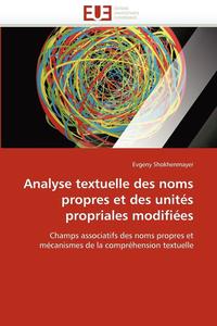 bokomslag Analyse Textuelle Des Noms Propres Et Des Unit s Propriales Modifi es