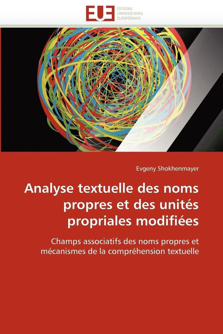 Analyse Textuelle Des Noms Propres Et Des Unit s Propriales Modifi es 1