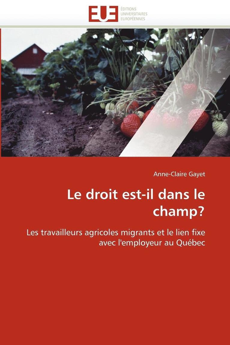 Le Droit Est-Il Dans Le Champ? 1