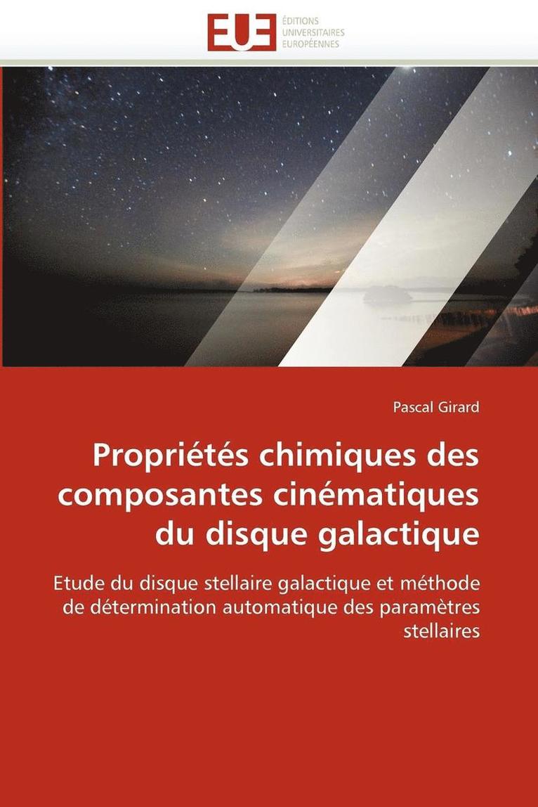 Propriétés Chimiques Des Composantes Cinématiques Du Disque Galactique