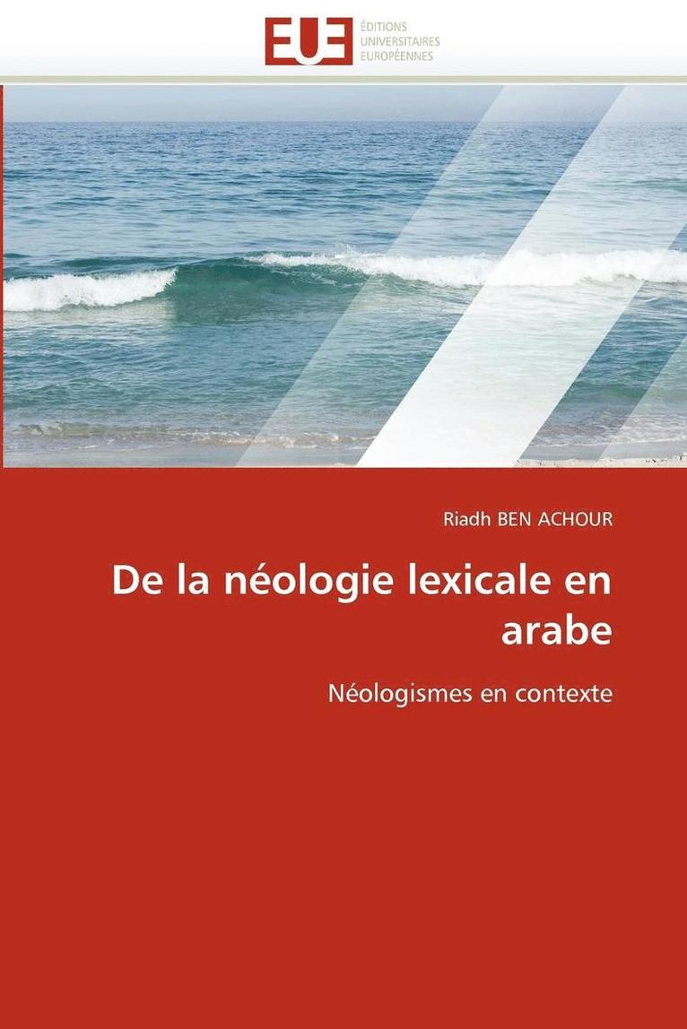 de la N ologie Lexicale En Arabe 1