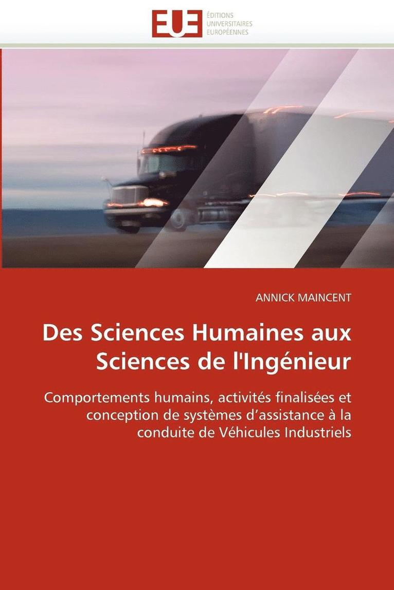Des Sciences Humaines Aux Sciences de l''ing?nieur 1
