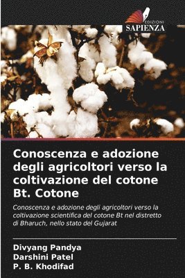 bokomslag Conoscenza e adozione degli agricoltori verso la coltivazione del cotone Bt. Cotone