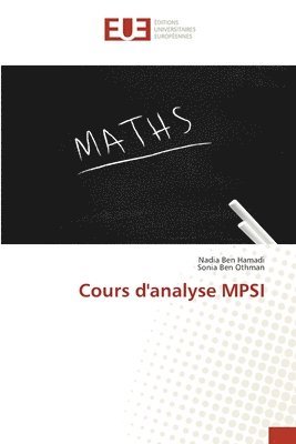 bokomslag Cours d'analyse MPSI