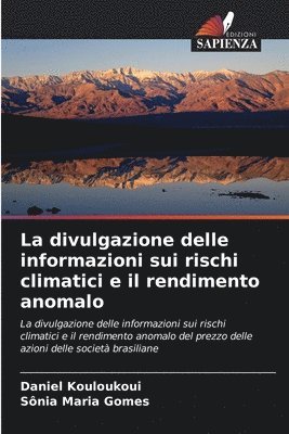 bokomslag La divulgazione delle informazioni sui rischi climatici e il rendimento anomalo