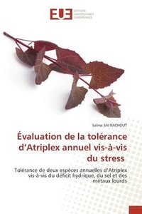 bokomslag valuation de la tolrance d'Atriplex annuel vis--vis du stress