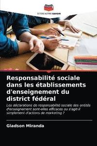 bokomslag Responsabilit sociale dans les tablissements d'enseignement du district fdral