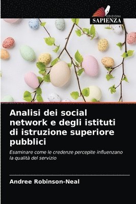 bokomslag Analisi dei social network e degli istituti di istruzione superiore pubblici