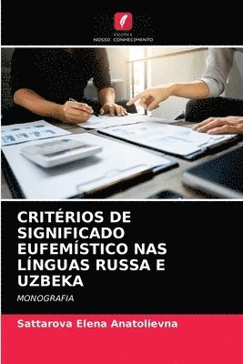 bokomslag Critrios de Significado Eufemstico NAS Lnguas Russa E Uzbeka