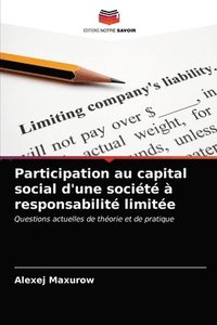 bokomslag Participation au capital social d'une socit  responsabilit limite