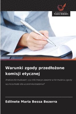 bokomslag Warunki zgody przedlo?one komisji etycznej