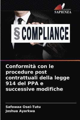 bokomslag Conformit con le procedure post contrattuali della legge 914 del PPA e successive modifiche