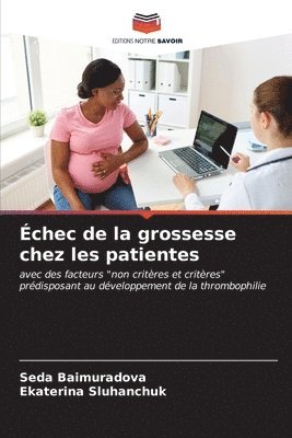 bokomslag chec de la grossesse chez les patientes