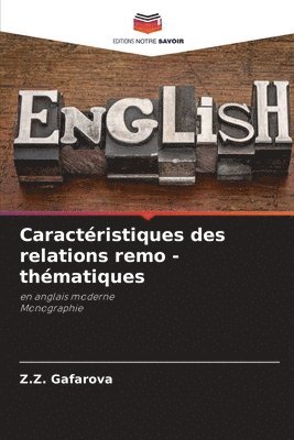 bokomslag Caractristiques des relations remo - thmatiques