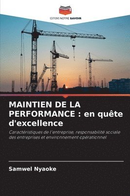 bokomslag Maintien de la Performance