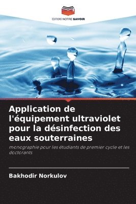 Application de l'quipement ultraviolet pour la dsinfection des eaux souterraines 1