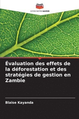 bokomslag valuation des effets de la dforestation et des stratgies de gestion en Zambie