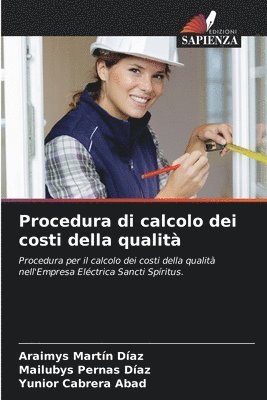 bokomslag Procedura di calcolo dei costi della qualit