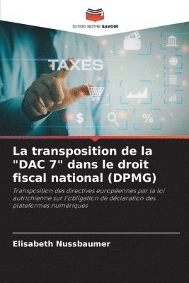 La transposition de la &quot;DAC 7&quot; dans le droit fiscal national (DPMG) 1