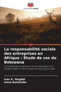 bokomslag La responsabilit sociale des entreprises en Afrique