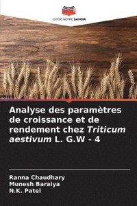 bokomslag Analyse des paramtres de croissance et de rendement chez Triticum aestivum L. G.W - 4