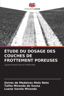 bokomslag tude Du Dosage Des Couches de Frottement Poreuses