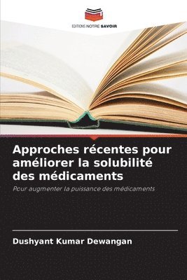 bokomslag Approches rcentes pour amliorer la solubilit des mdicaments