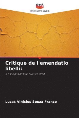 bokomslag Critique de l'emendatio libelli