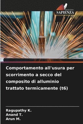 Ragupathy K, Anand T, Arun M, Ragupathy K., Anand T., Arun M. - Comportamento all'usura per scorrimento a secco del composito di alluminio trattato termicamente (t6), Häftad