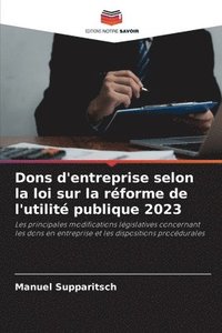 bokomslag Dons d'entreprise selon la loi sur la réforme de l'utilité publique 2023